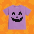 thumbnail image 2 of Gunia Halloween T Shirt Kids Cotton Pumpkin Graphic Print Short Sleeve Crew Neck Casual Thanksgiving Tops Toddler Boys Girls Tee Shirts Purple 1-13 Years, 2 of 5