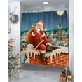 thumbnail image 4 of Santa Claus Bathroom Shower Curtains with Hooks, Christmas Chimney Winter Night Waterproof Fabric Washable Shower Curtain for Home Hotel Bathtub Decor 54x78 Inches, 4 of 7