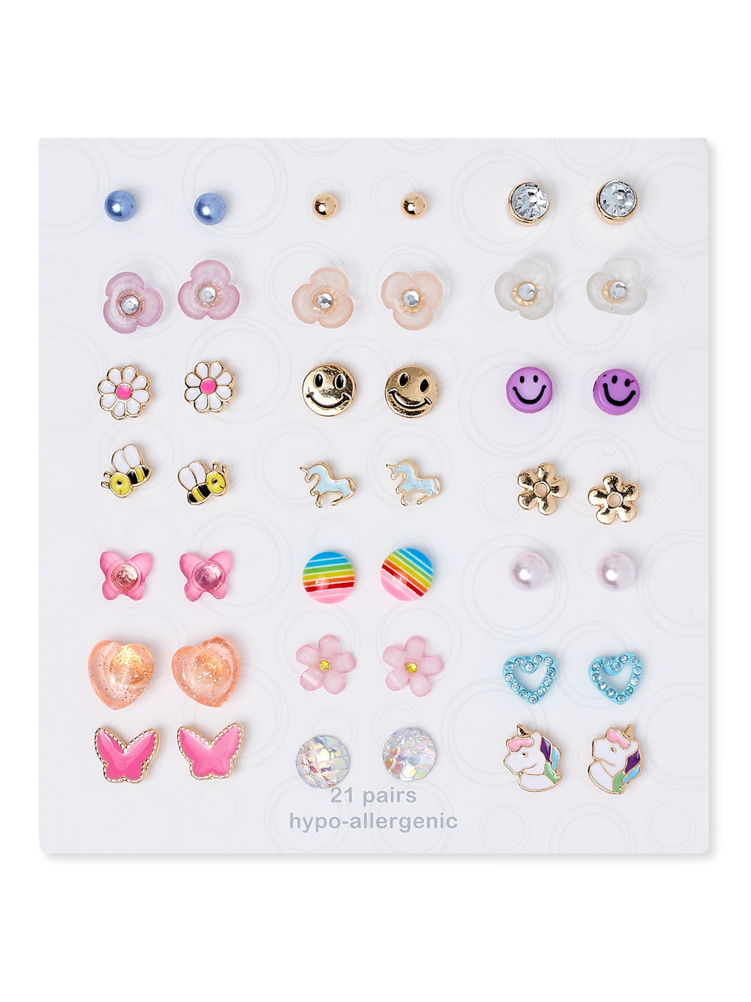 Wonder Nation Earrings Multipack, 21-Piece Set