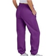 thumbnail image 7 of Rollbacks & More LEBONYARD High Waisted Flowy Wide Leg Pants for Women,Women Sweatpants Baggy Loose Mid Rise Fleece Workout Active Long Jogger Sweat Pants with Pockets Purple L, 7 of 7