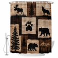thumbnail image 2 of Rustic Farmhouse Shower Curtains for Bathroom, Vintage Wildlife Bear Paw Pine Trees Wooden Waterproof Fabric Shower Curtain, Decorative Bathroom Curtain for Bathtub, 36"x72", No Hooks Included, 2 of 9