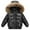Black, variant on KAUOD Boys Girls Fuzzy Hooded Puffer Coats Snap Buttons Winter Outwear Windproof Down Jackets Kids Toddler Warm Clothes