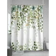 thumbnail image 5 of Sage Green Eucalyptus Leaf Shower Curtain, Botanical Spring Summer Floral Bathroom Decor Curtains Set with Hooks, White Waterproof Fabric Home Accessories， 72X 96 Inch Extra Long, 5 of 6