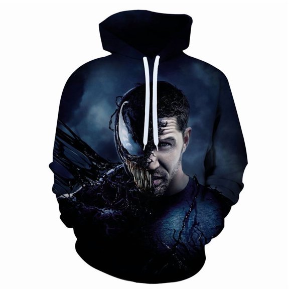 Venom spring and autumn men's 3D printing Venom hooded hoodie