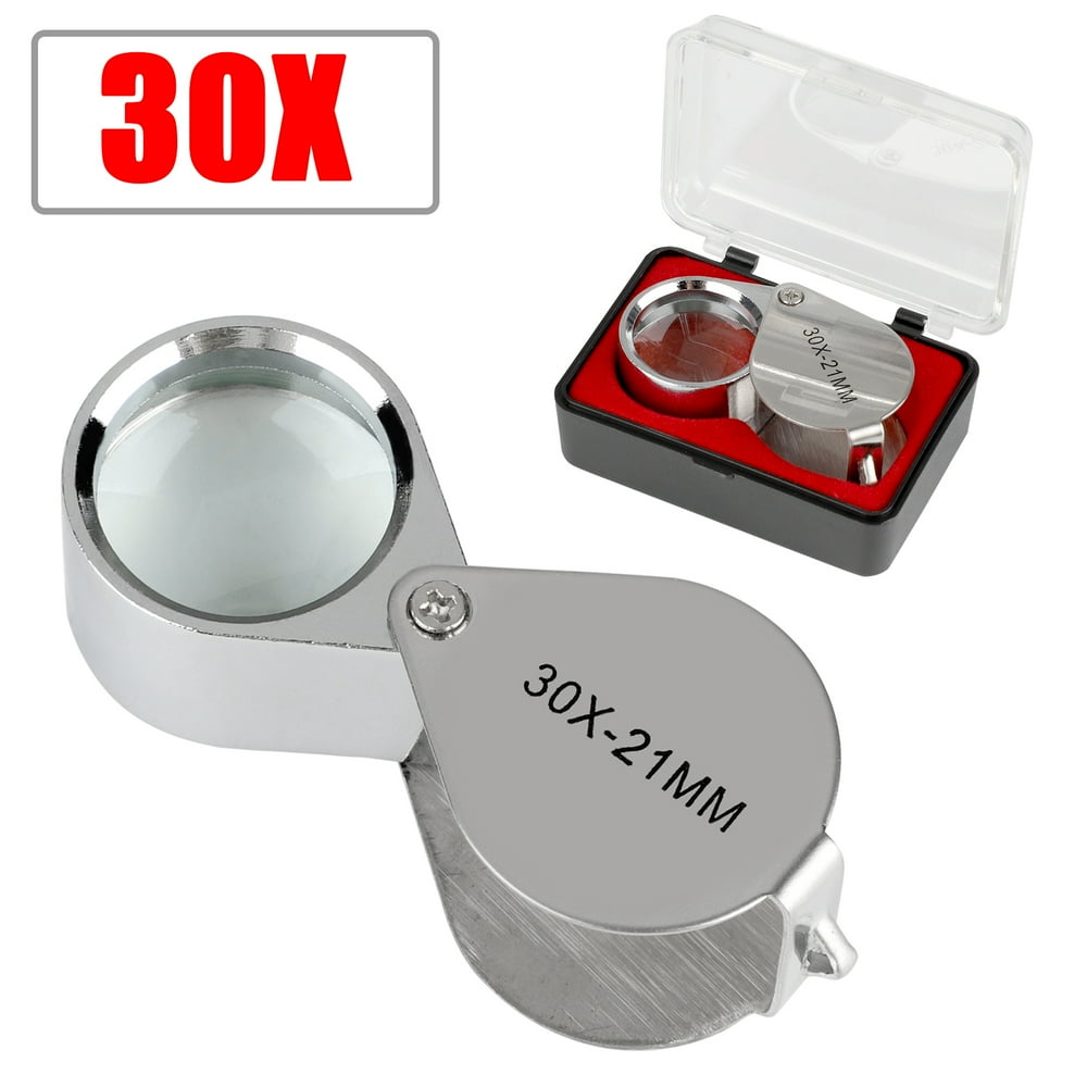 Mini Folding Magnifier, Jewelers Loupe 30X 21mm Magnifying Portable