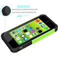 thumbnail image 3 of IBAOLE iPhone 5C Case, [Tmajor Series] [Turquoise/Grey] Shock Absorbing Hybrid Impact Defender Rugged Slim Case Cover Shell for IBAOLE iPhone 5C Hard Plastic Outer + Rubber Silicone InnerGreen/Black, 3 of 7