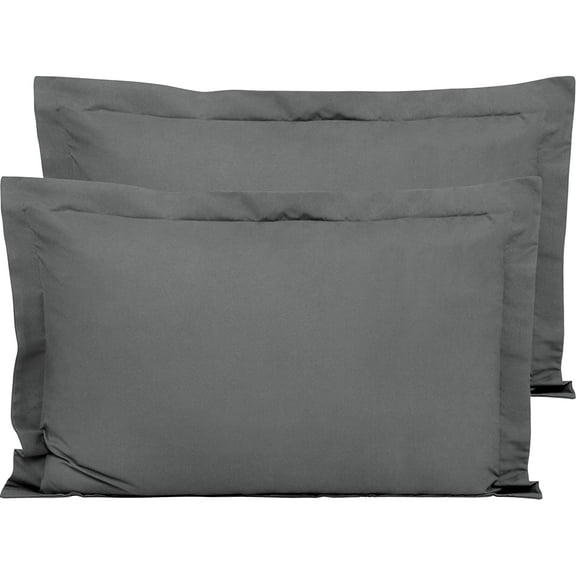 Microfiber King Pillow Shams Set of 2, Fade, Wrinkle and Shrinkage Resistant Soft Pillow Covers with Envelope Closure Euro Sham Covers (Dark Grey, 20x36 Inches)