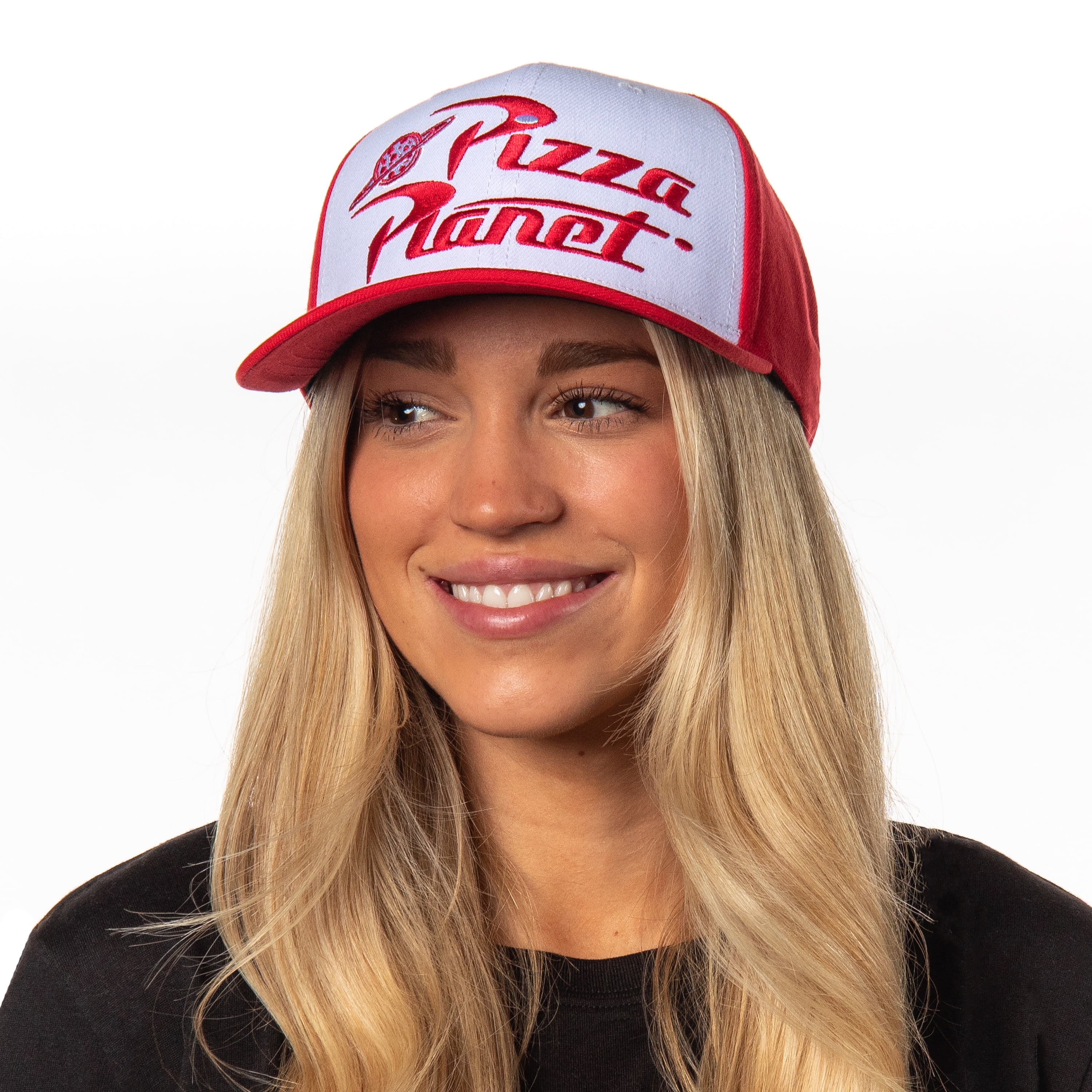 Disney Toy Story Pizza Planet Logo Embroidered Snapback Cap Adult Size Red and White Walmart