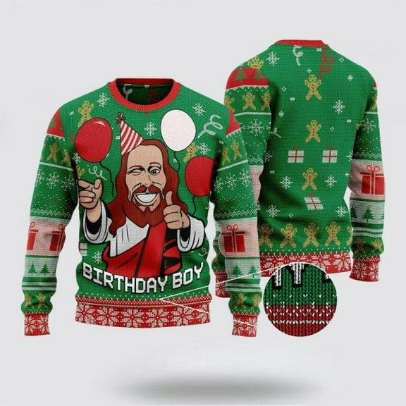 Christian Ugly Christmas Sweater, Jesus Wished The Birthday Boy Ugly Christmas Sweater, Religious Christmas Sweaters