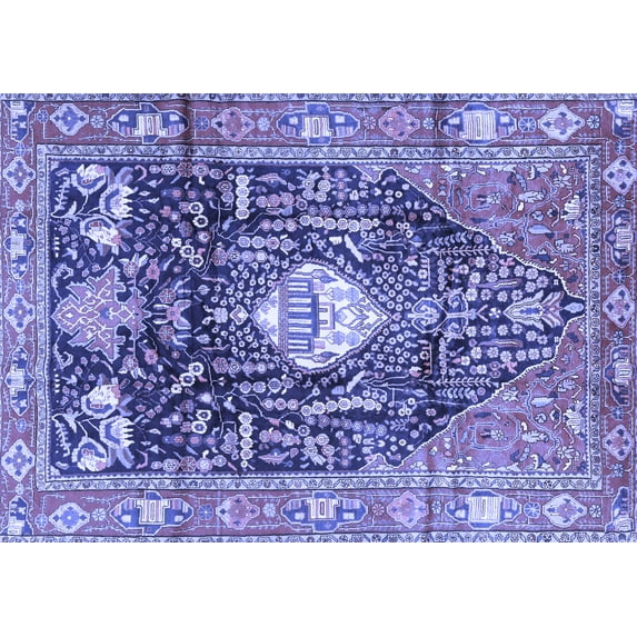 Ahgly Company Indoor Rectangle Animal Blue Traditional Area Rugs, 2' x 4'