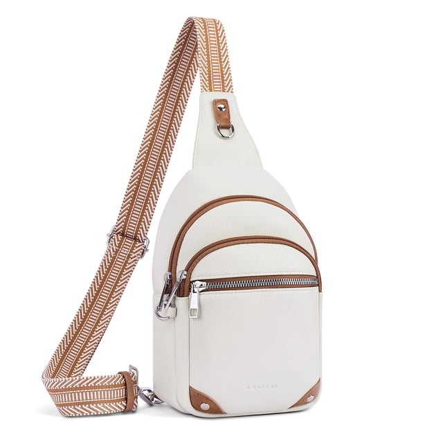 Bolso cruzado Lexiyat antirrobo con RFID de cuero beige