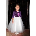 thumbnail image 2 of Ekidsbridal 3/4 Sleeves Satin Purple Flower Girl Shrug Princess Cape Dress Cover Up Bolero Girls Jacket 2, 2 of 3