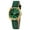 Green, variant on Gold Watch for Women, Classic Dressy Ladies Wristwatches with Canvas Strap, Small Sub Dial, Red Second Hand, Casual Women Watches, Gold
