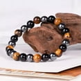 thumbnail image 2 of K-KED Bead Bracelet Women Natural Tiger Eye Hematite Obsidian Spiritual Healing 8mm, 2 of 5
