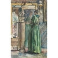 thumbnail image 2 of Martinus van Andringa 17x24 Black Ornate Framed Double Matted Museum Art Print Titled: Lady in Green Dress Standing in Front of a Mirror (1874 - 1918), 2 of 5