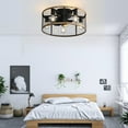thumbnail image 6 of Sofucor 20" Matte Black Caged Ceiling Fan with 5-Piece Lighting Kit and Remote Control, 6 of 13