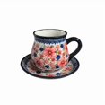 thumbnail image 2 of Juego de taza y plato de café de cerámica polaca dibujados a mano: regalo navideño artístico único de 7,44 oz for el Día de Acción de Gracias, 2 of 3