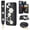 Black, variant on Women Flower Flip Wallet Case, iPhone 14/15/16/17 Pro Max with Lanyard