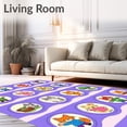 thumbnail image 2 of ODIKA 6'x9' Machine Washable Non-Slip Area Rug, Engaging Literacy Foundation Round Study Playful Knowledge Base High Traffic Rug with Pad, Purple, 697420, 2 of 8