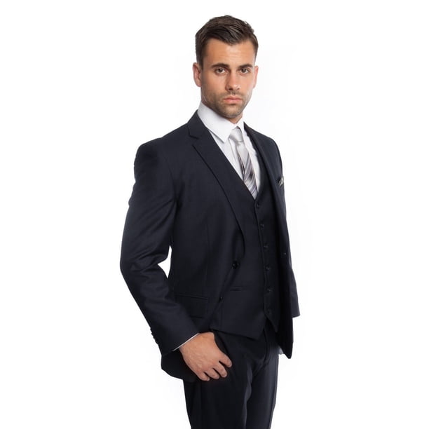 Men's Fashion White 2 Button Classic Fit 3 Piece Vested Suit main image 0