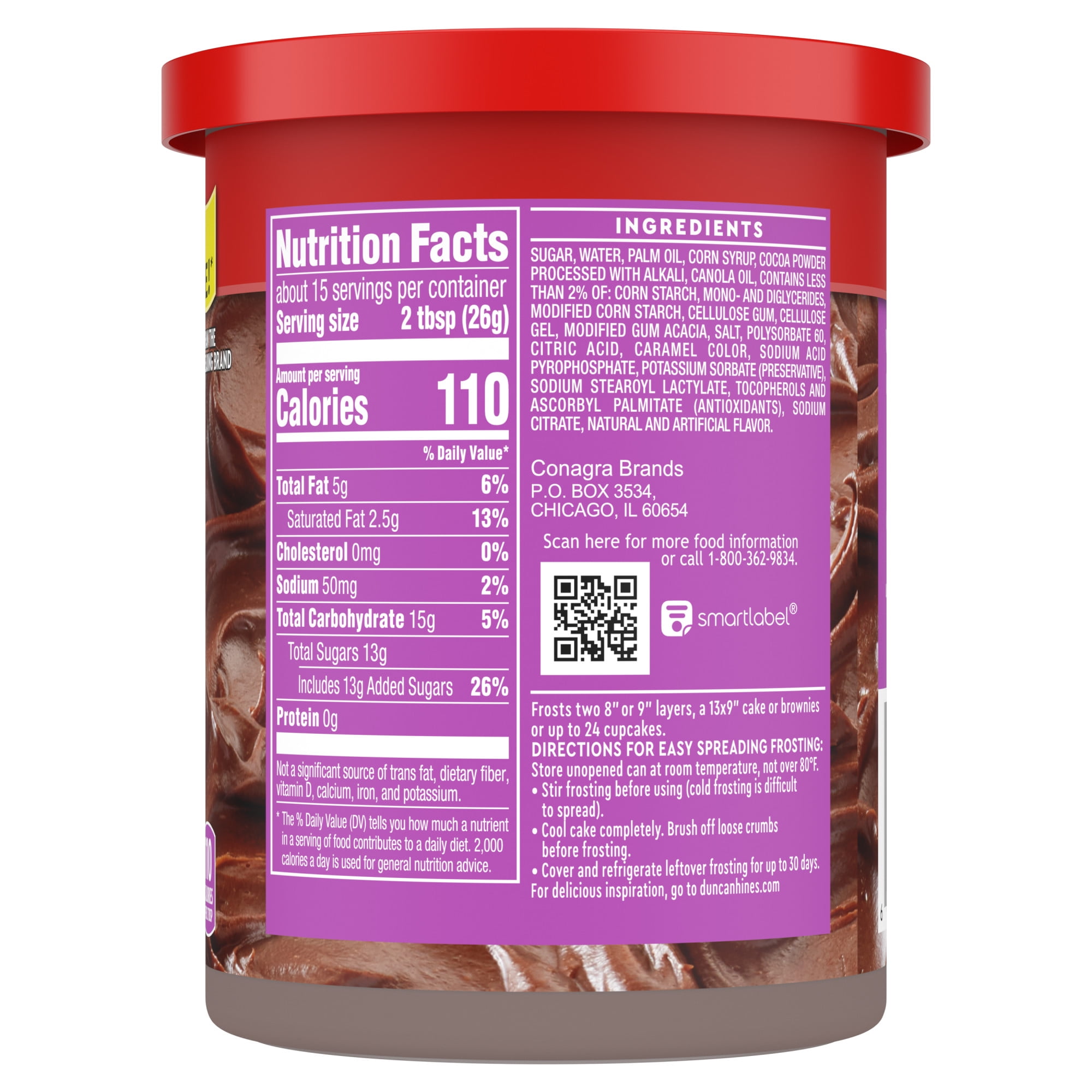 Duncan Hines Whipped Chocolate Flavored Frosting, 14 oz.