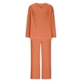 thumbnail image 4 of Ladies' Fashionable And Casual V Neck Solid Color Loose And Linen Two Piece Set, 4 of 4