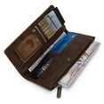 thumbnail image 4 of Wrangler Minimalist Wallet Credit Card Wallet for Women with Smooth Zippers, Coffee, 4 of 7