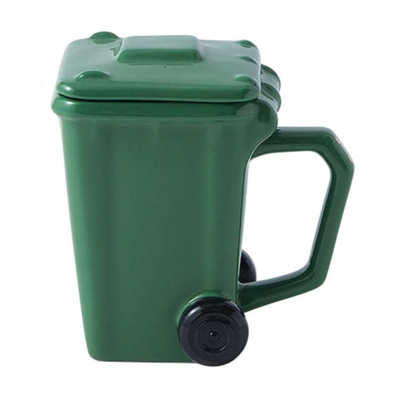 Fareti 3D Mugs, Funny Recycling Bin Coffee Mug, Trash Can Shaped Mug with Lid, Novelty Cups for Office, Coworkers, Home Desk, Daily Use Water Tea Coffee Cup, Creative Gifts