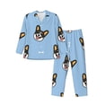 thumbnail image 1 of Balery Corgi Dog Pijama para Hombre de Dos Piezas con Manga Larga, Conjunto de Dormir y Descanso Suave con Bolsillos-Medium, 1 of 7