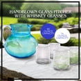 thumbnail image 2 of Artland Iris 90oz Hand Blown Pitcher & Double Old Fashion 14oz Glasses (Set of 4) - Lead-Free Bubble Shape Glassware for Stylish Serving and Dining - Kitchen Essential & Table Decor (Turquoise), 2 of 7