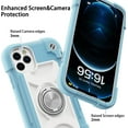 thumbnail image 4 of Compatible with iPhone 12 Pro Max Case 6.7 Inch with Ring Stand, Military Grade Drop Protection Full Body Rugged Heavy Duty Case 3 in 1 Protective Cover for iPhone 12 Pro Max. (Ice Blue), 4 of 7