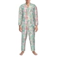 thumbnail image 3 of Honeii Watercolor Tiger Pattern Mens Pajamas Set,2pcs Men's Lounge Long Sleeve Sleep Shirt and Pajama Bottoms Sleepwear Set,Mens Pjs Sets-Large, 3 of 7