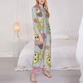thumbnail image 3 of Lsque Cartoon Owls Pattern Long Sleeve Pajama Set for Women - Soft 2-Piece Sleepwear and Loungewear Set with Pockets, Comfy Nightwear-X-Large, 3 of 7