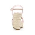 thumbnail image 2 of BLISSFUL STEP Women's Flower Platform Espadrilles Wedge Heel Sandals Bling Pink 8, 2 of 7