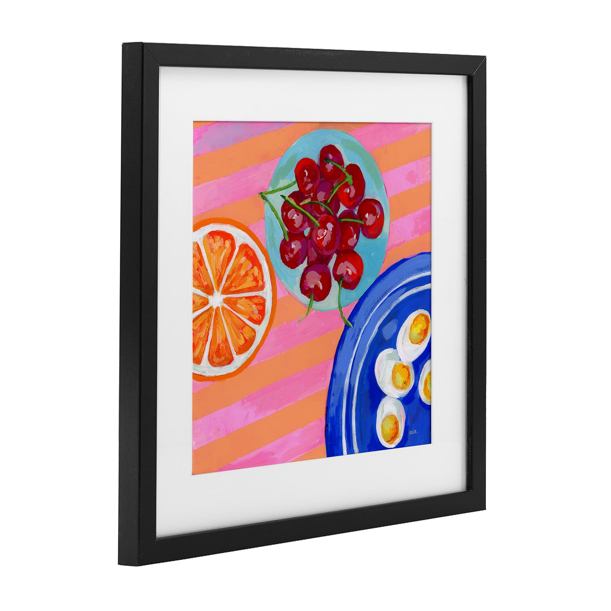 Stupell Industries Summer Snacks Picnic Blanket Black Framed Print Under Glass, design by Rachael Reese