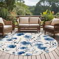 thumbnail image 5 of Spring Abstract Flower Round Area&nbsp;Rug 5ft Blue Flowers Watercolor Non-Slip&nbsp;Washable Circle Rugs Soft Felt Indoor Floor Mat for Bedroom Kitchen Living Room Bathroom, 5 of 9