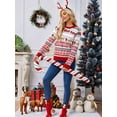 thumbnail image 4 of Ugly Christmas Sweaters for Women Cute Fuzzy Funny Wintertime and Holiday Parties Knitted Pullover Sweater Red XL, 4 of 10