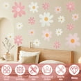 thumbnail image 3 of Hvxrjkn 12 Sheets 34 Pieces Daisy Flower Wall Stickers Stick Floral Decal Removable Reusable Flower Decal for Home Bedroom Living Room Wall Decor, 3 of 9