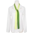 thumbnail image 2 of INSPIRAR CHIC Mujeres Bufandas Largas Plisadas, Cinta de Color Sólido con Gradiente Contraste, Bufandas para el Cuello y el Cabello, Gradiente Amarillo Verde 49.2"x4.3"(LxA), 2 of 5