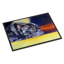 Carolines Treasures 7331JMAT Black French Bulldog Sunny Doormat 24x36 36"L x 24"W multicolor