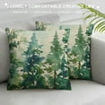 thumbnail image 3 of COMIO Watercolor Dark Green Teal Tree Pillow Covers Rustic Nature Forest Decorative Throw Pillows Winter Christmas Outdoor Farmhouse Cushion Case Decor for Sofa Couch Bed, 3 of 5