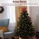 thumbnail image 5 of Navidad Bowknot Adorno de brillo Lentejuelas brillantes Conos Hojas Corbata Arte Decoración de fiesta Decoración de puerta al aire libre Rojo 5 piezas Kearding HA009474-01, 5 of 6