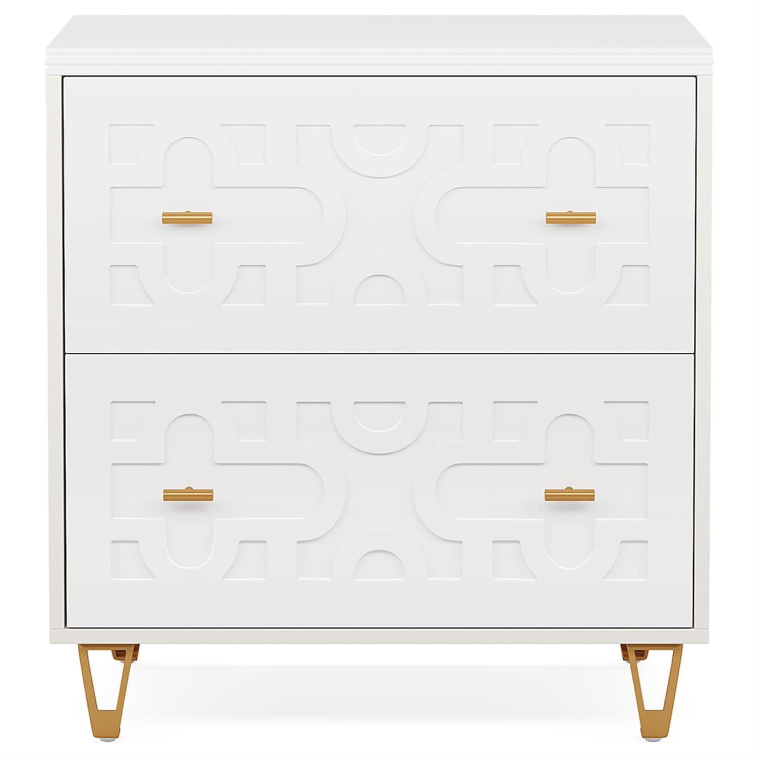 Demi Bonn 2-Drawer File Cabinet, Wood Filing Cabinet for Home Office, Printer Stand, for A4, Letter-Size Documents, Storage Cabinet for Home Office, White