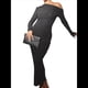 thumbnail image 2 of Vestido de Mujer Otoño Invierno Francés Larga Ajustado Maxi Vestido Formal para Mujer Negro L, 2 of 9