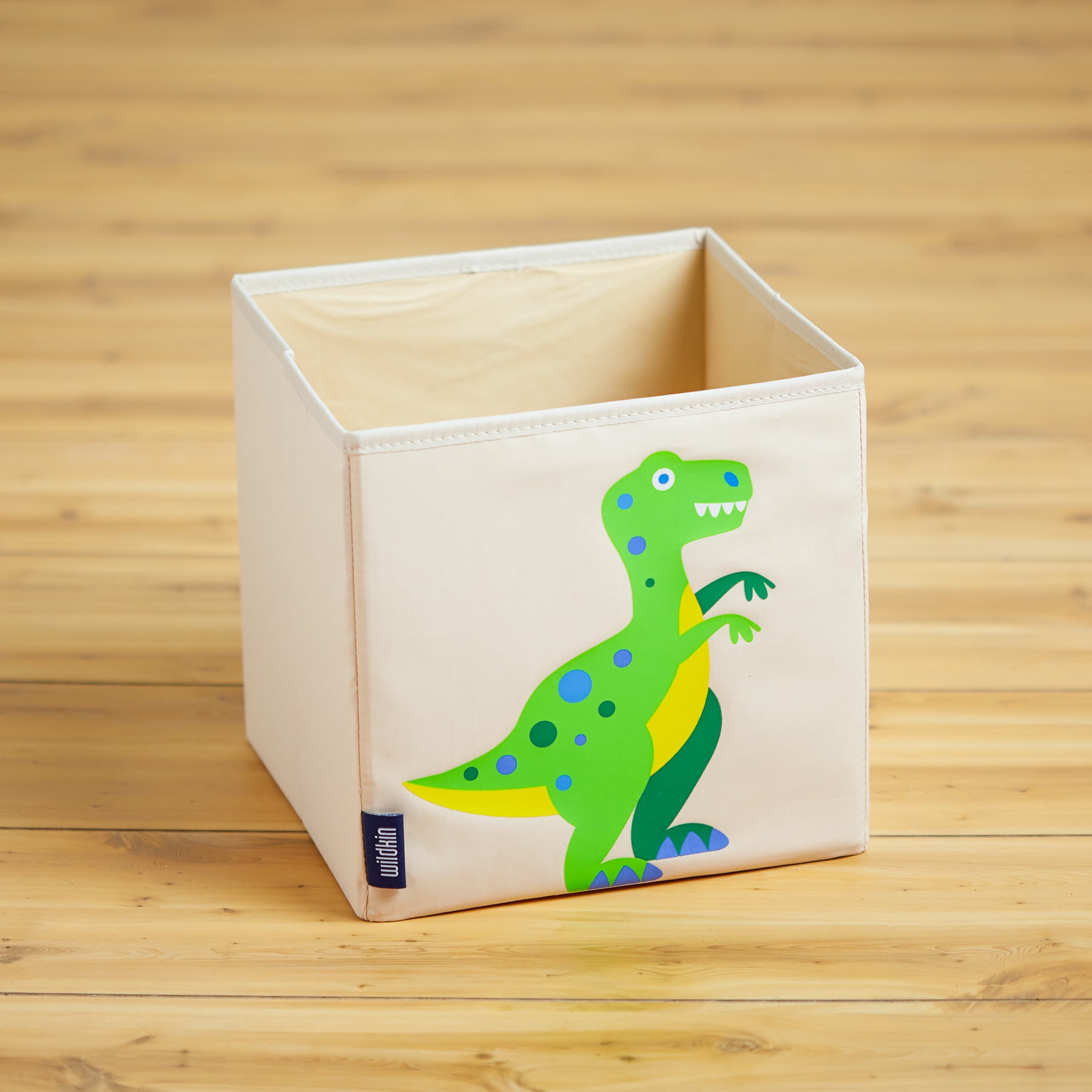 Wildkin 10 Inch Kids Storage Cube for Boys and Girls, Toy Organizer (Dinosaur Land Blue)