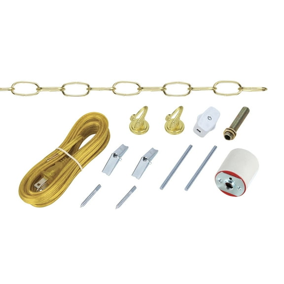 Aspen Creative 21039 Swag Light Kit in Polished Brass