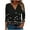 Black#04, variant on JTZGDY Womens Casual V Neck Tops Dressy Boho Floral Printed 3/4 Length Sleeve Graphic Tunic Tshirt Loose Oversized Comfy Pullover Blouse Khaki#01 S