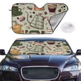 thumbnail image 2 of Balery Coffee Makers Macaroons Chocolate Windshield Sun Shade, Car Front Window Sunshade Cover ,Automotive Interior Portected Blocks Uv Rays For Car Pickup Truck Suv Accessories- Medium, 2 of 7