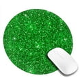 thumbnail image 2 of Disketp Green Glitter Small Mouse Pad 7.9x7.9 Inches,Washable Round Mousepad For Office Laptop Computer,Non-Slip Rubber Base Mouse Pads For Wireless Mouse, 2 of 9