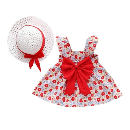 

Dresses for Teens Girls Sleeveless Midi Dresses Floral Print Red 90